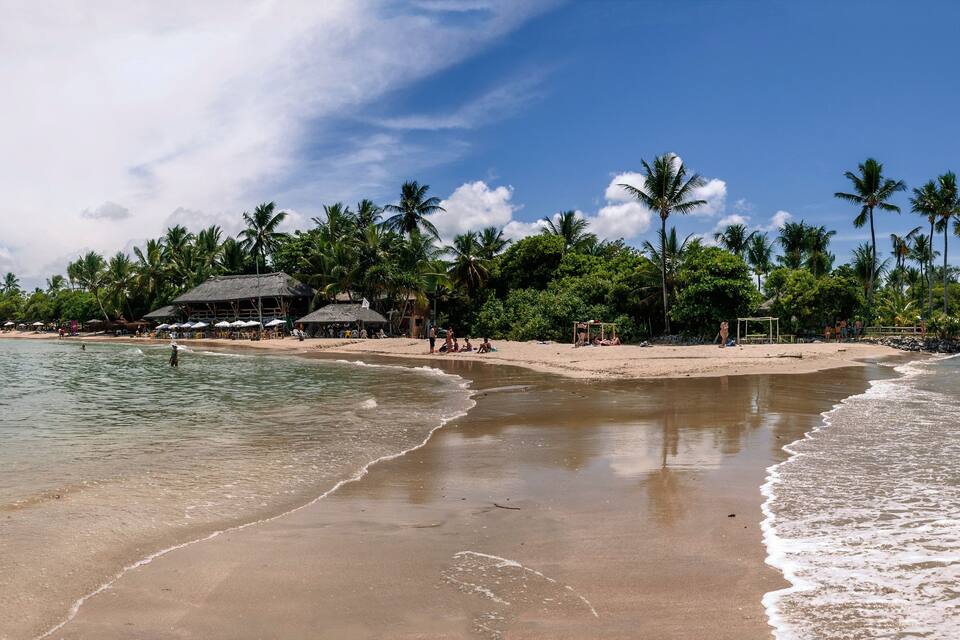 Panoramic view of the fourth and third beaches in Morro de São Paulo, Bahia - Brazil.