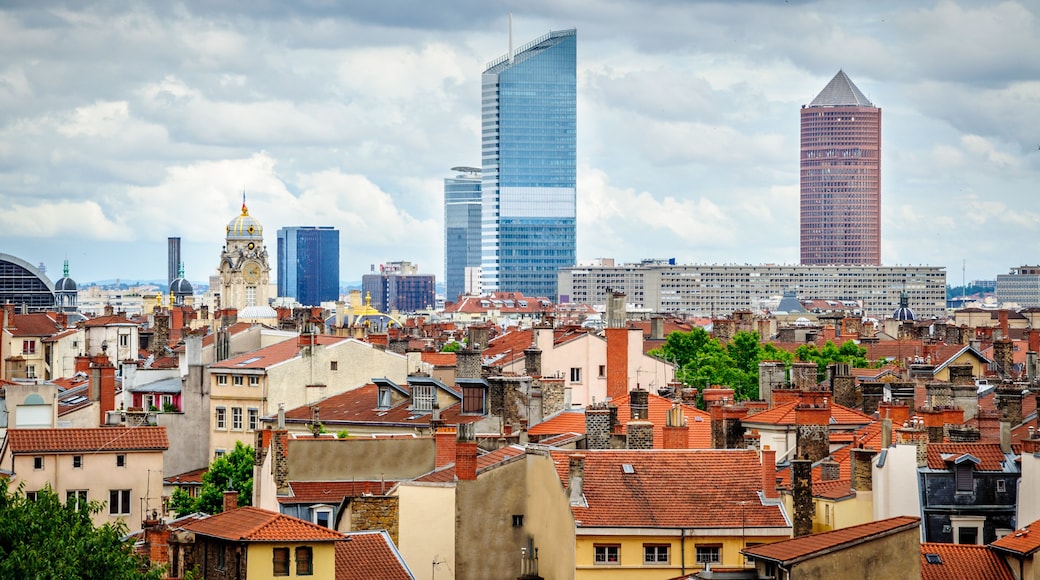 Vue panoramique des toits de Lyon et des tours du quartier Part-Dieu