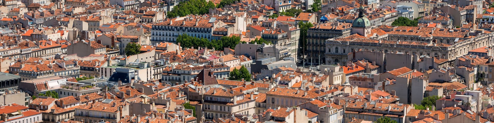 Summer view on Marseille rooftops (center of the city). Bouches-du-Rhône (13), Provence-Alpes-Cote d'Azur, France, Europe