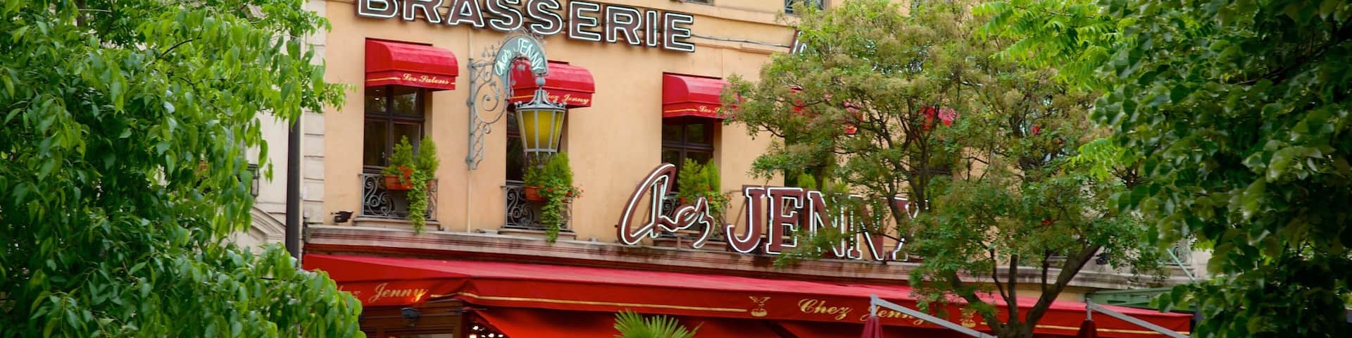 11th Arrondissement featuring signage and cafe scenes
