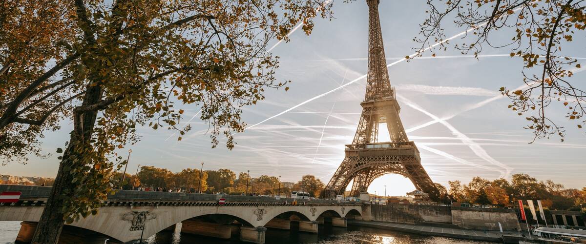 16th Arrondissement featuring a sunset, a river or creek and a bridge