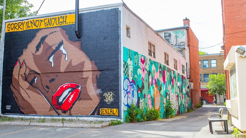 Saint Laurent Boulevard which includes outdoor art