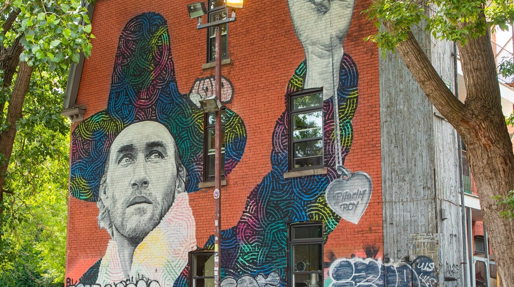 Saint Laurent Boulevard showing outdoor art