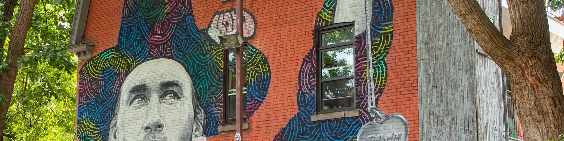 Saint Laurent Boulevard showing outdoor art