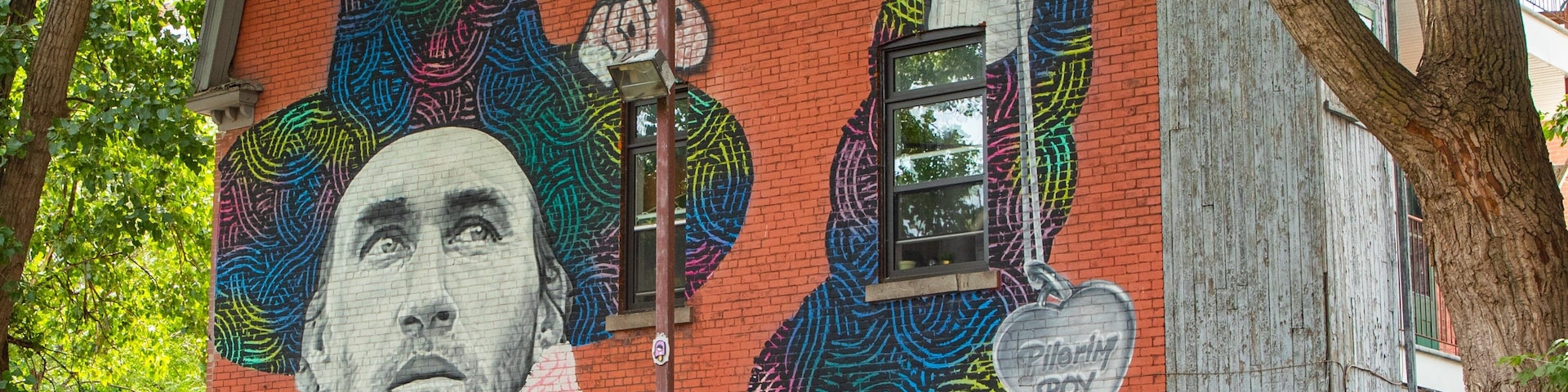 Saint Laurent Boulevard showing outdoor art