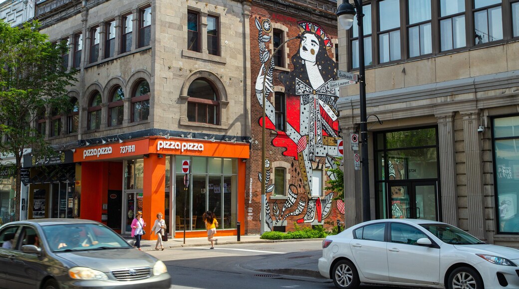 Saint Laurent Boulevard featuring outdoor art and street scenes