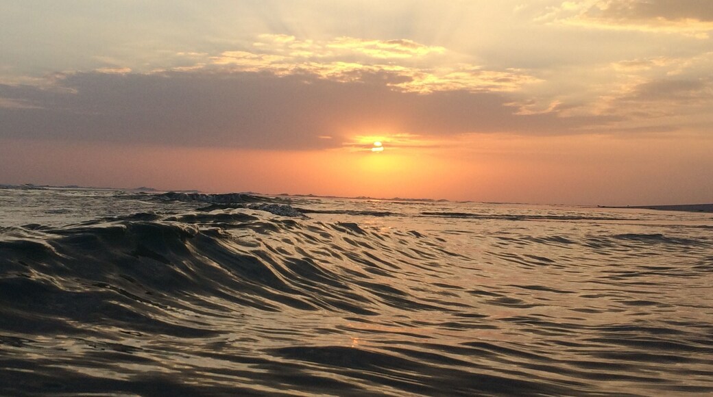 Sunset on the waves
