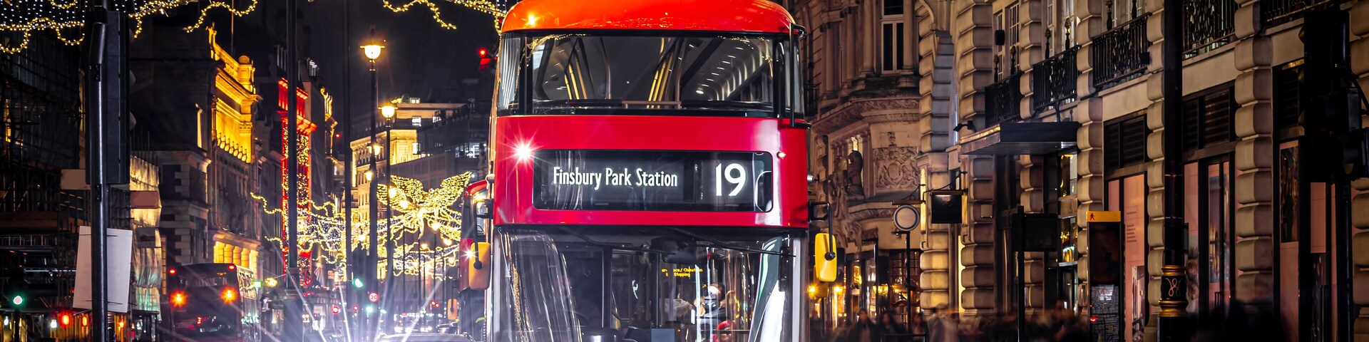 The Christmas view of Picadilly circus and its surroundings in London