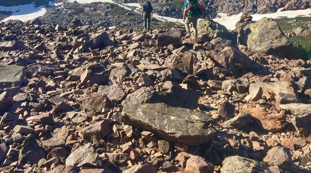 Stage 4 of the GR20 leaves the Asco ski station, heads up toward Monte Cinto, over Bocca Crucetta and down the other side to Auberge U Vallone. This photo was taken midway through the ascent to Bocca Crucetta. After a serious accident in 2015 when seven people were killed, the traditional stage four route through the infamous Cirque De La Solitude was rerouted to this stage four variant. Although this route is not nearly as difficult as the previous I still found it to be a long and strenuous
section.
#mountains photo challenge
#hiking
