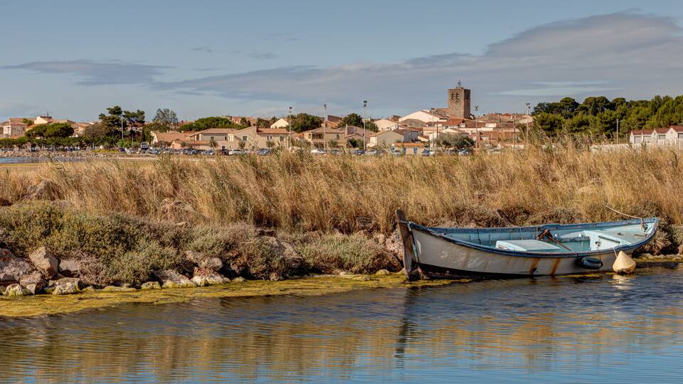 Vue sur le village de Meze - Etang de Thau - Herault - Occitanie - France