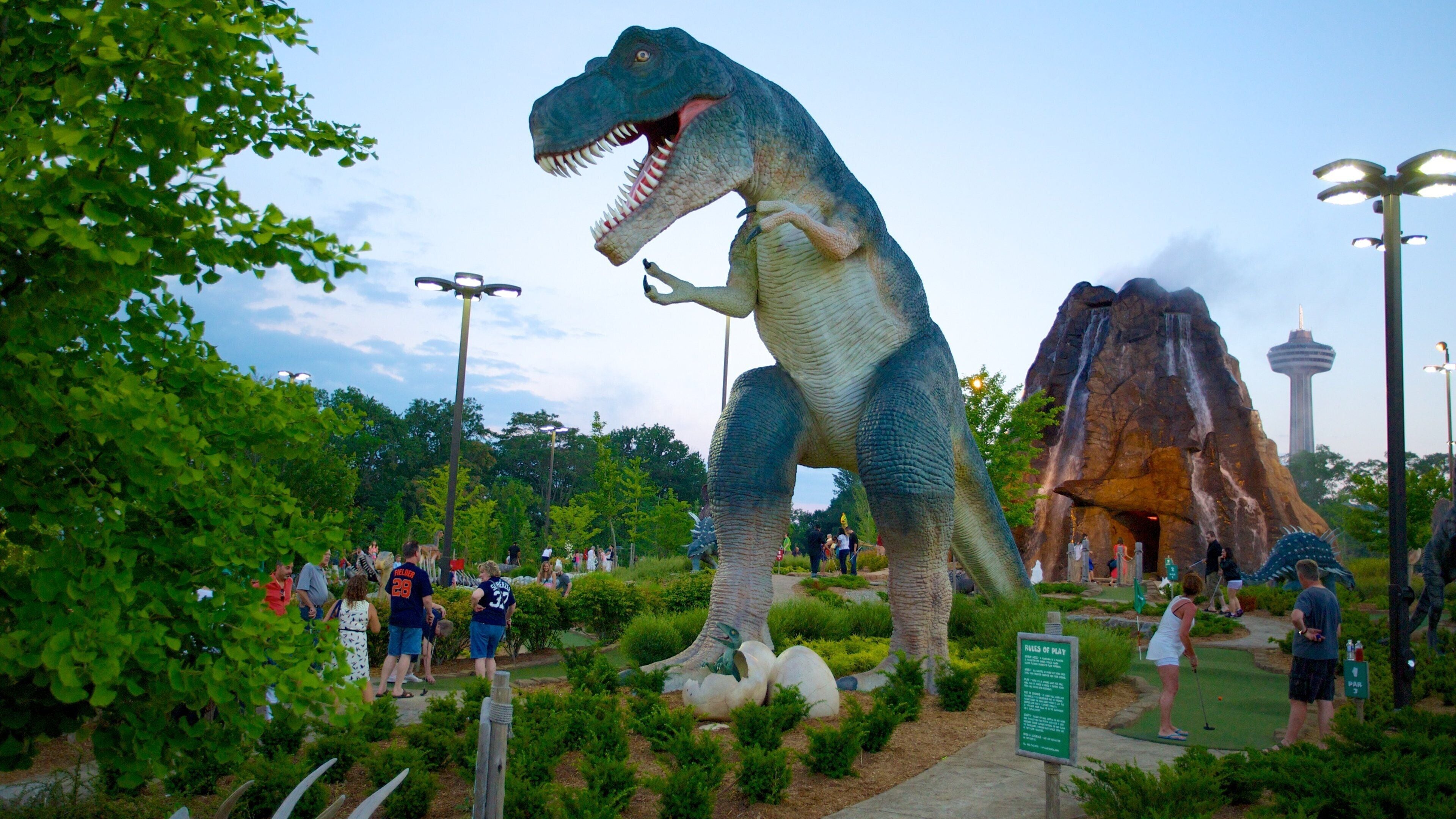 Niagara SkyWheel som inkluderer karusell, park og utendørs kunst