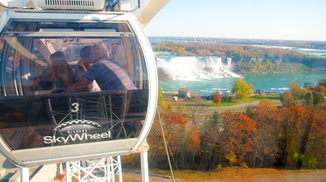 Niagara SkyWheel showing a cascade, autumn leaves and a gondola