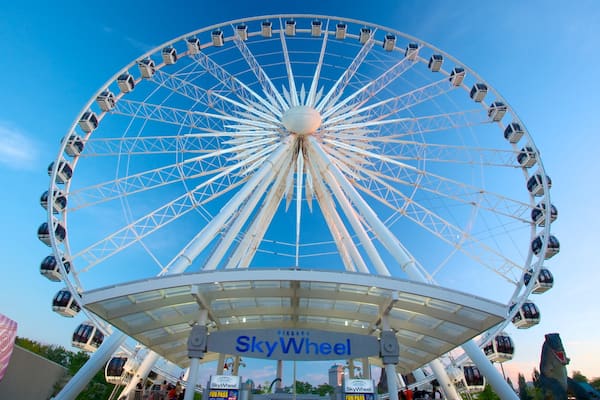Niagara SkyWheel das einen Fahrten und Beschilderung