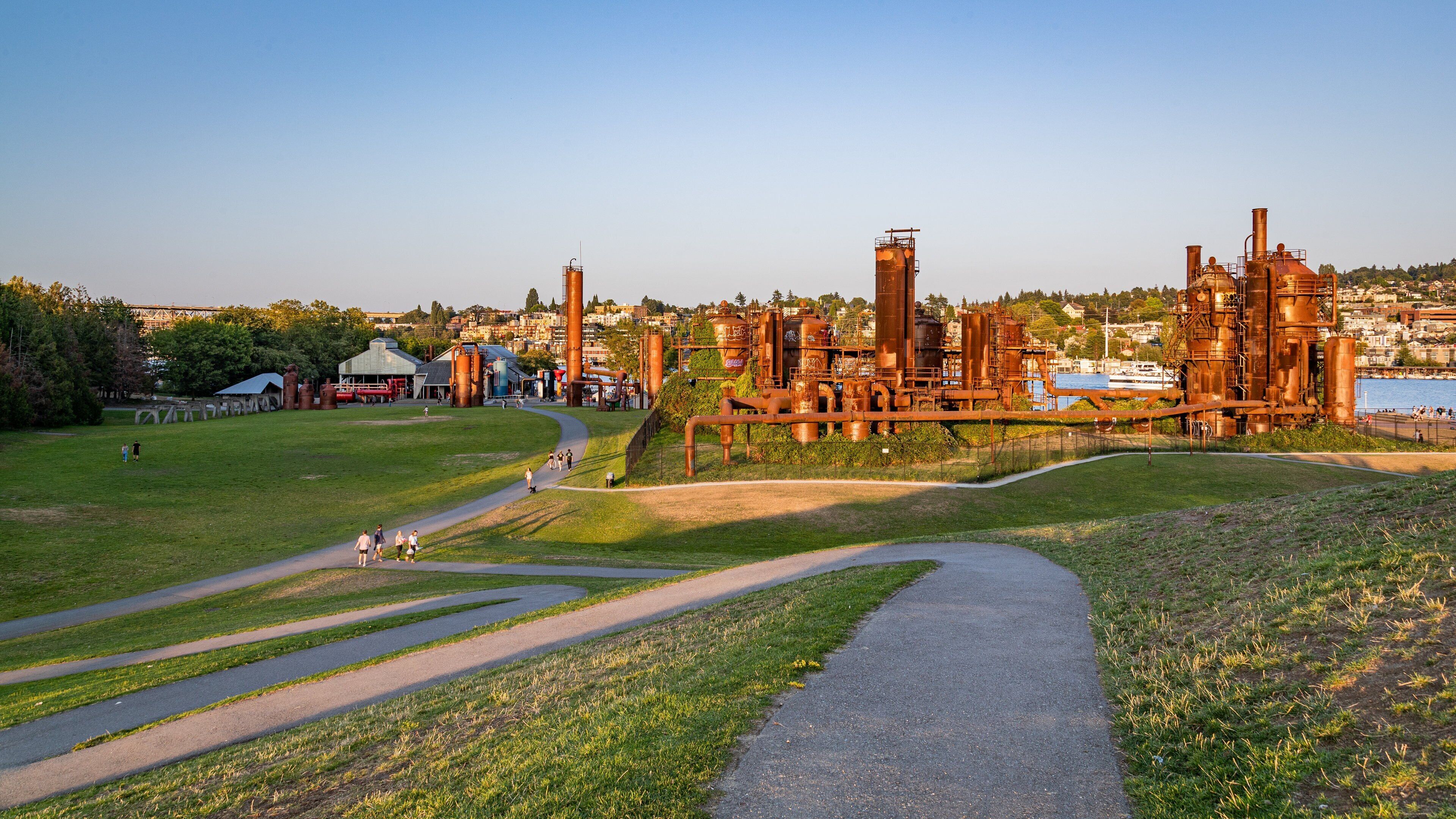 Gas Works Park featuring a garden and industrial elements