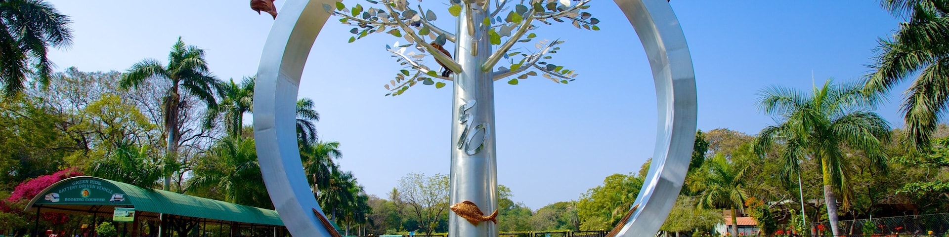 Jardim Zoológico de Nehru que inclui animais de zoológico e arte ao ar livre