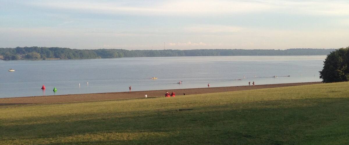 In the dog days of summer, a place to swim is clutch! Lots of good biking in the area too.