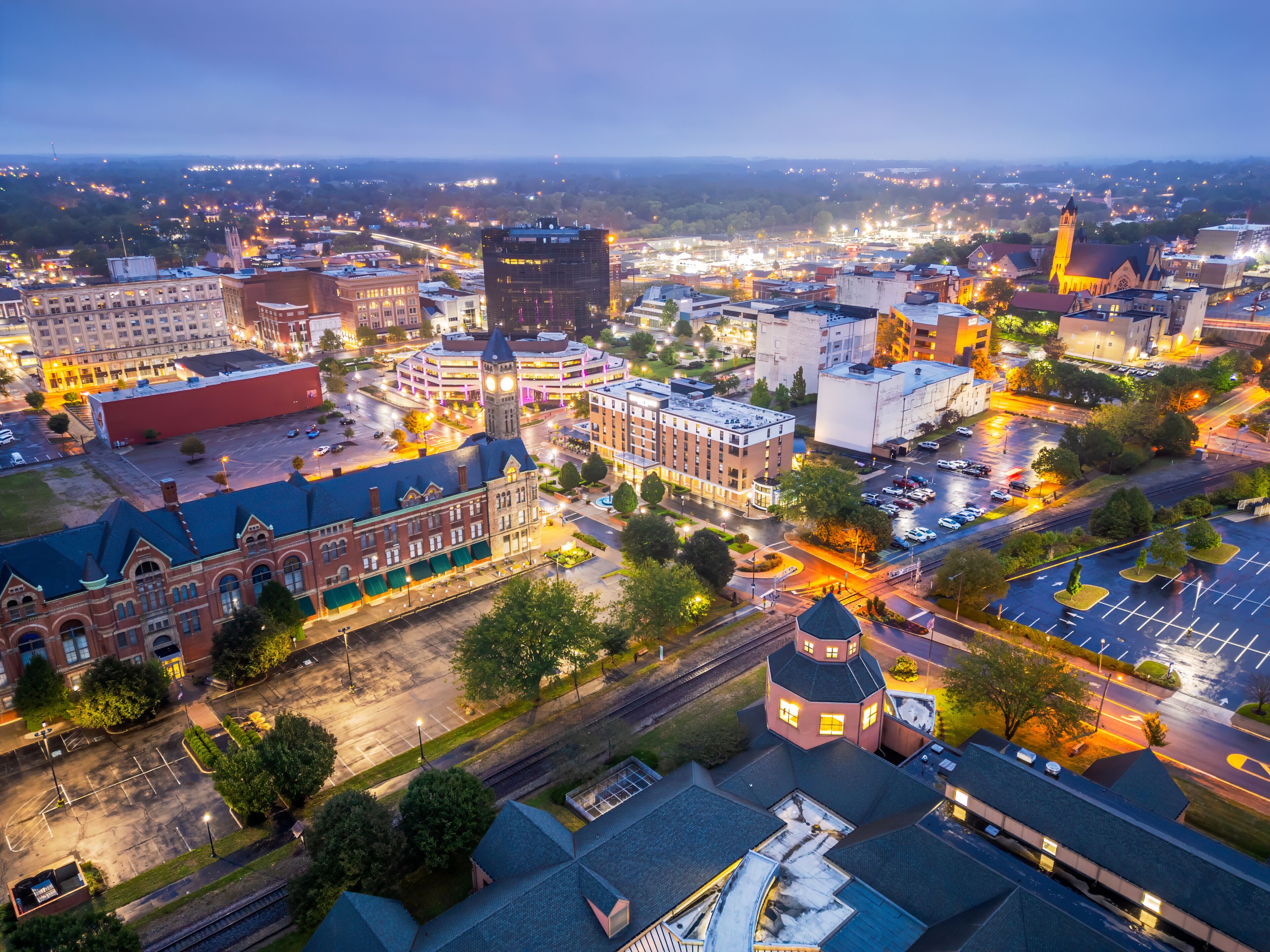 Springfield, Ohio, USA Town at Blue Hour