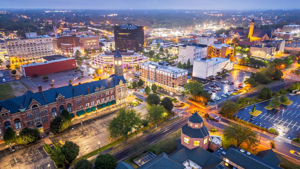 Springfield, Ohio, USA Town at Blue Hour