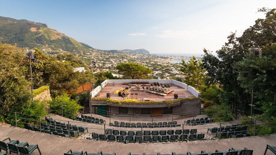 Giardini la Mortella showing landscape views and theater scenes