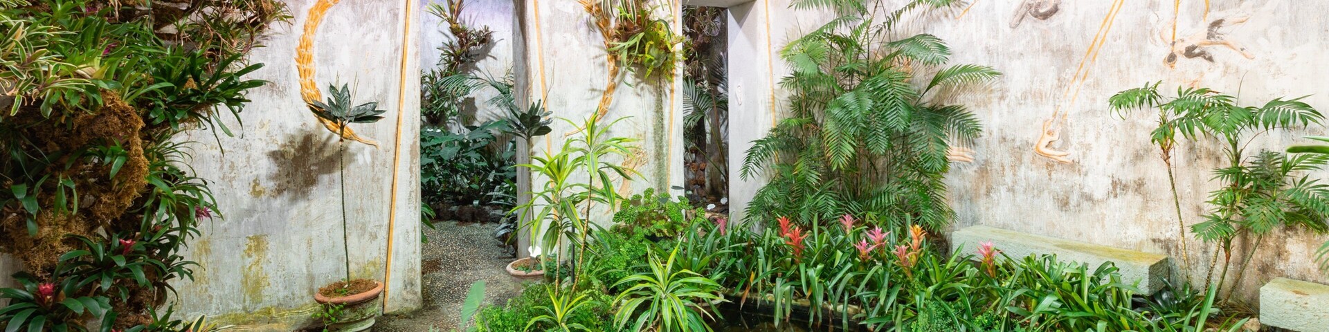 Giardini la Mortella showing heritage elements, a garden and a pond