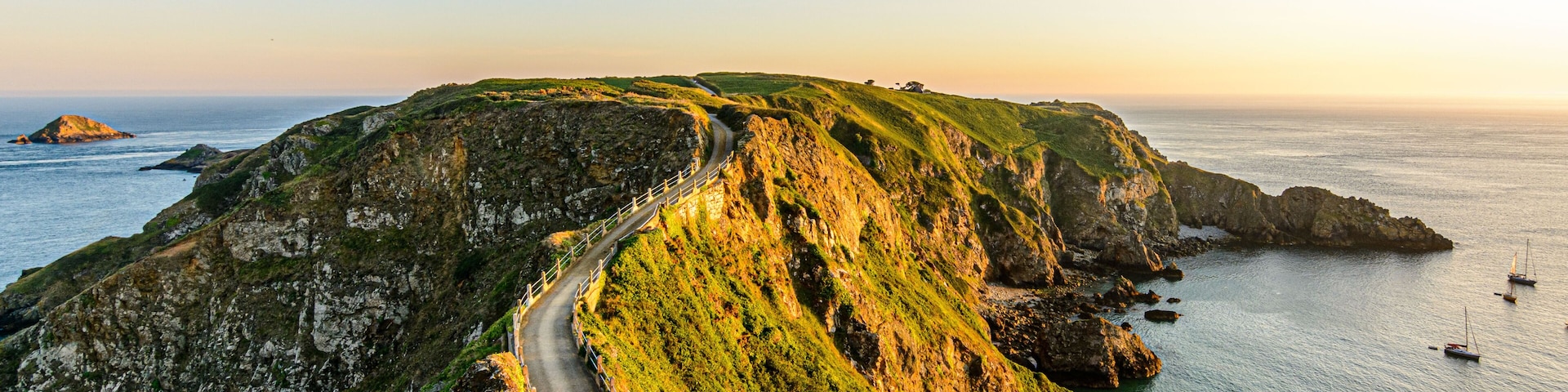 sark summer view coastline with cliffs la coupe