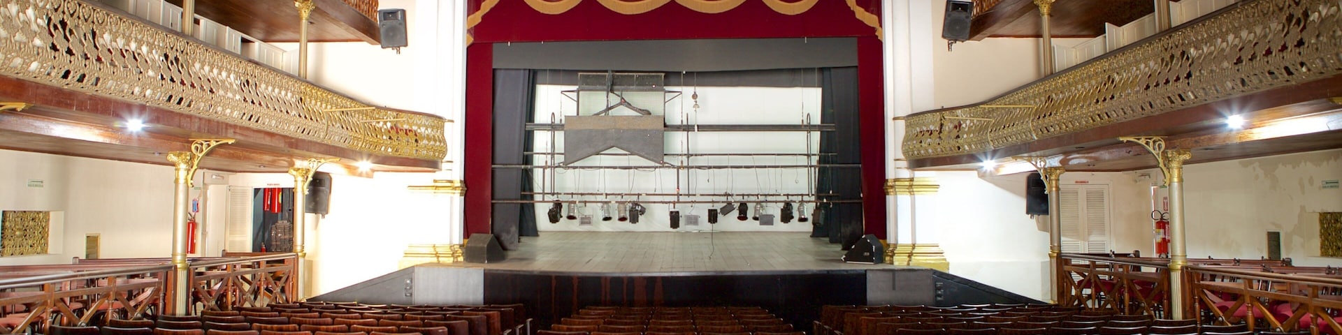 Alberto Maranhao Theater showing interior views, heritage elements and theater scenes