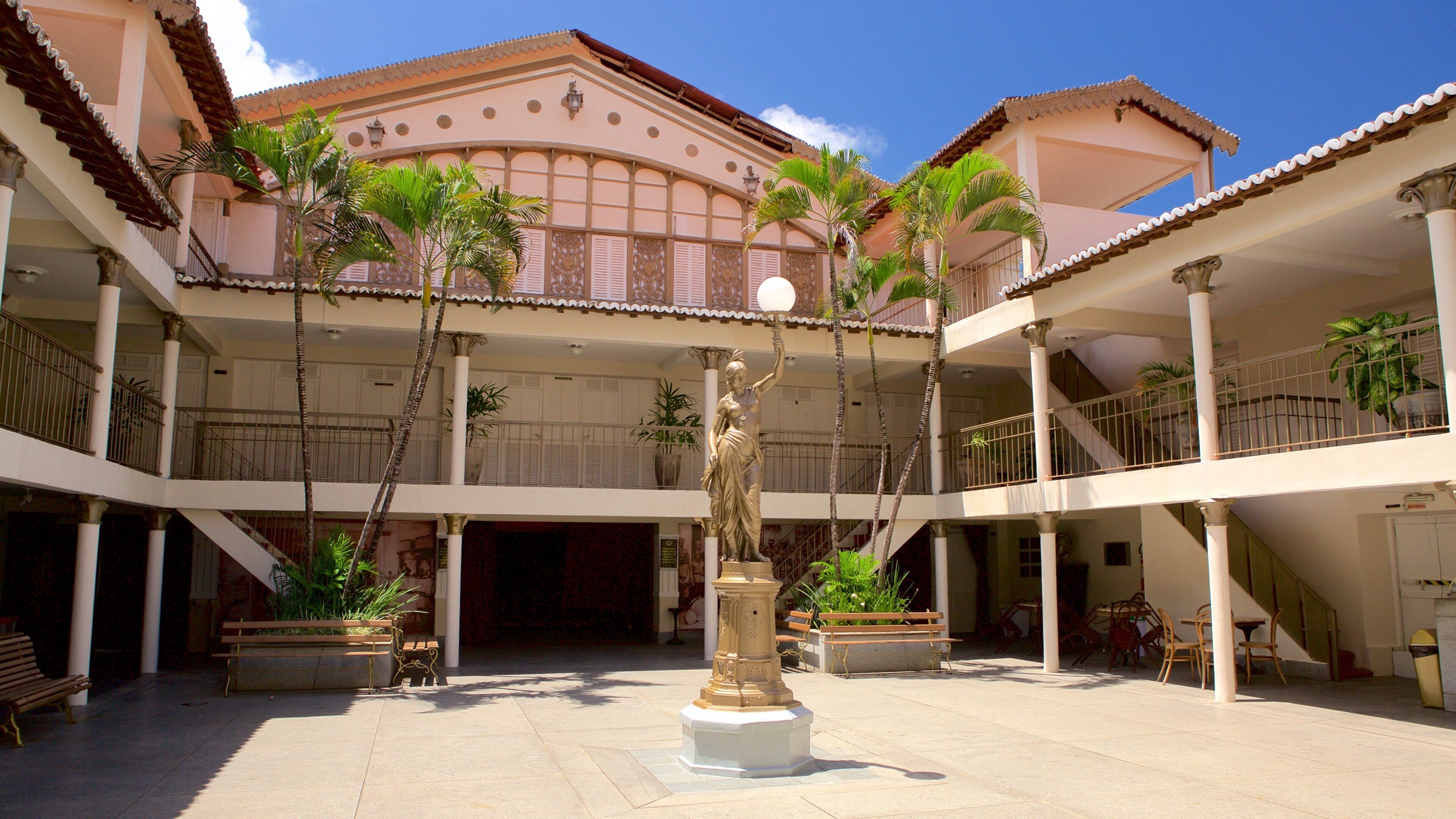 Alberto Maranhao Theater featuring a statue or sculpture and theater scenes