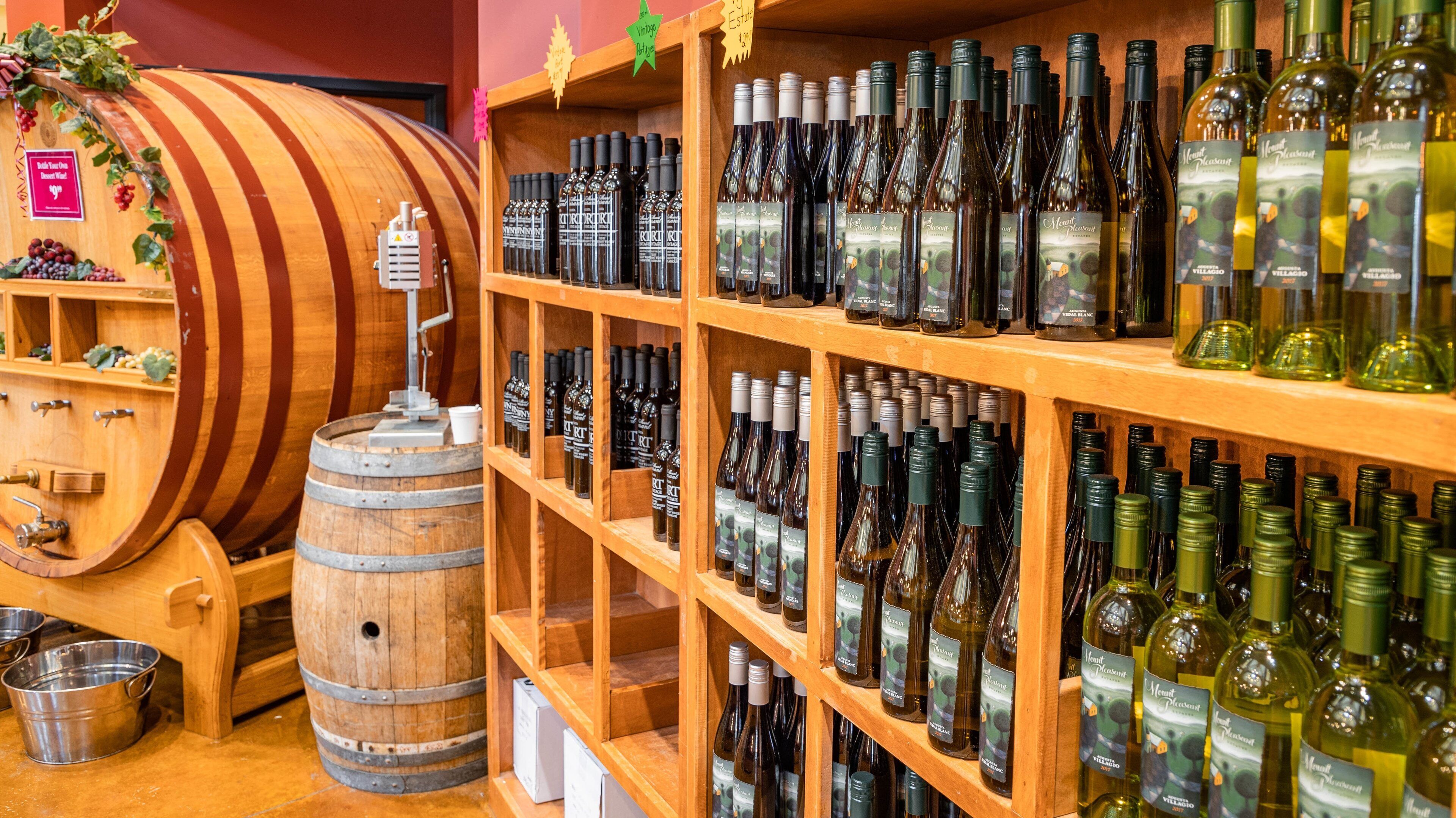 Mount Pleasant Winery featuring interior views and drinks or beverages