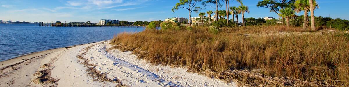 Upper Grand Lagoon showing tranquil scenes, a beach and a lake or waterhole