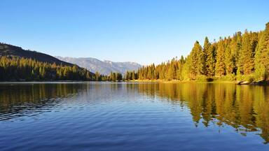 This is Hume Lake, in Kings Canyon National Park. It's a great spot for a picnic or a hike. There is a camp for children near the lake, so some small areas are shut to the public. #GoldenHour