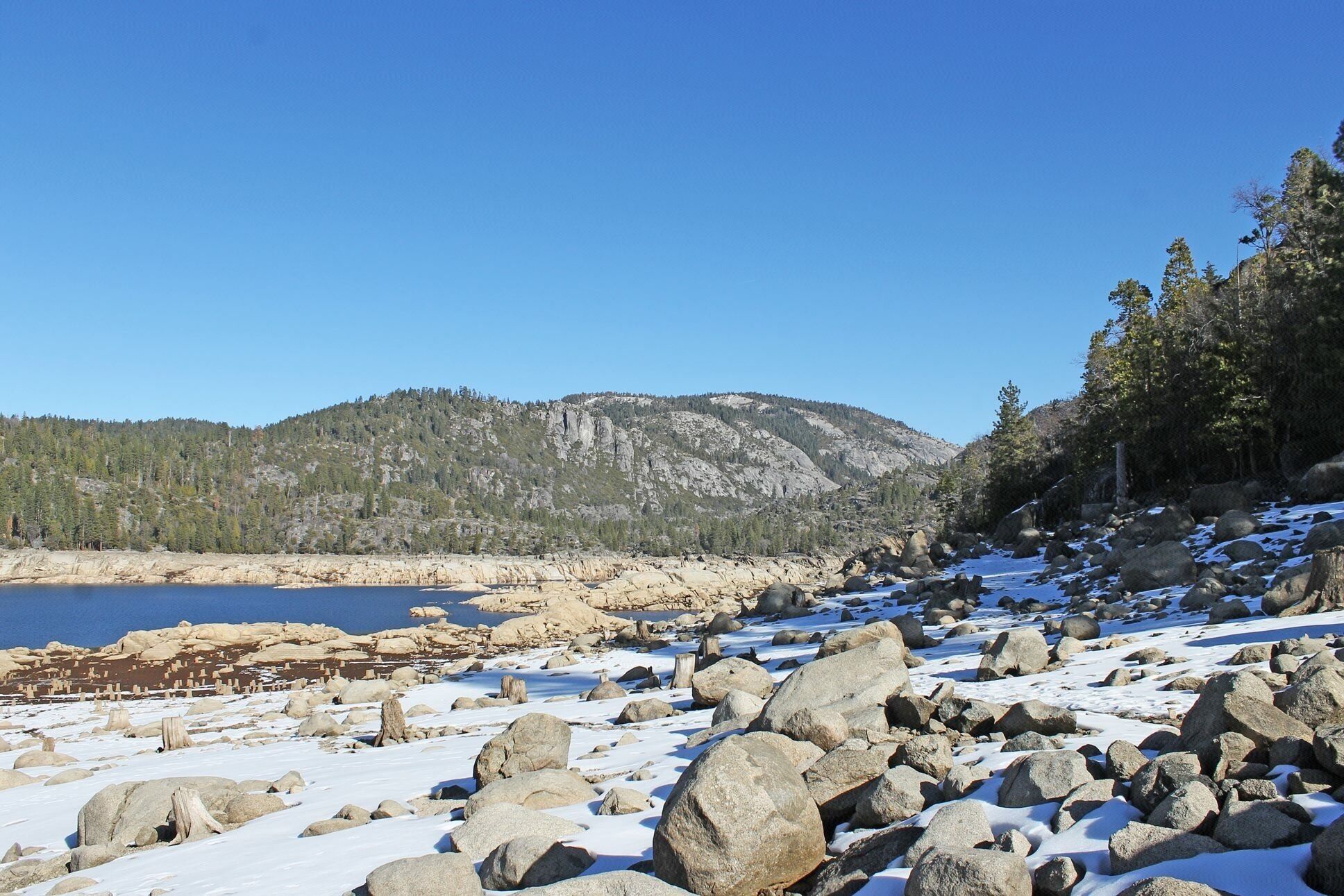 Pinecrest Lake... When the lake is gone. They drain it in the winter. October is prime time to go searching the lakebed for treasures the summer goers lost in the water. 