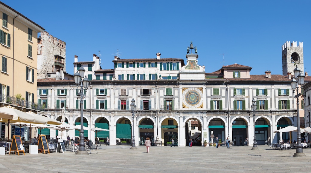 BRESCIA, ITALY - MAY 20, 2016: The panorama of Piazza della Loggia square.
