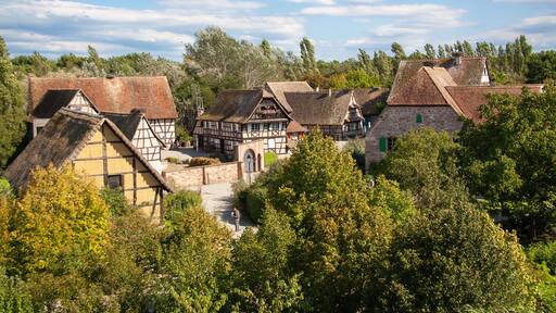 Maisons anciennes alsaciennes à Ungersheim, Alsace