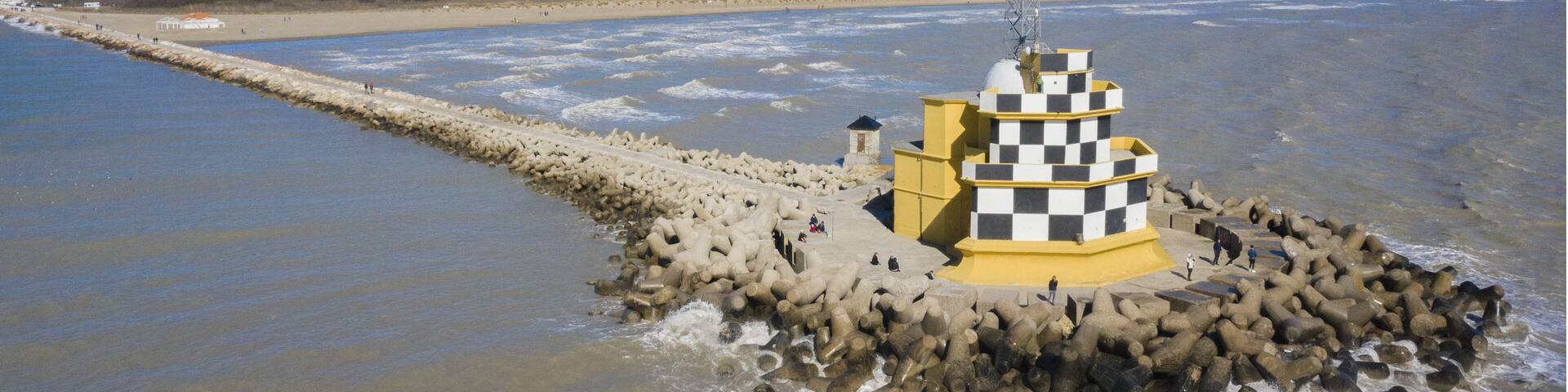 Lighthouse Punta Sabbioni from above-Jesolo,Italia
