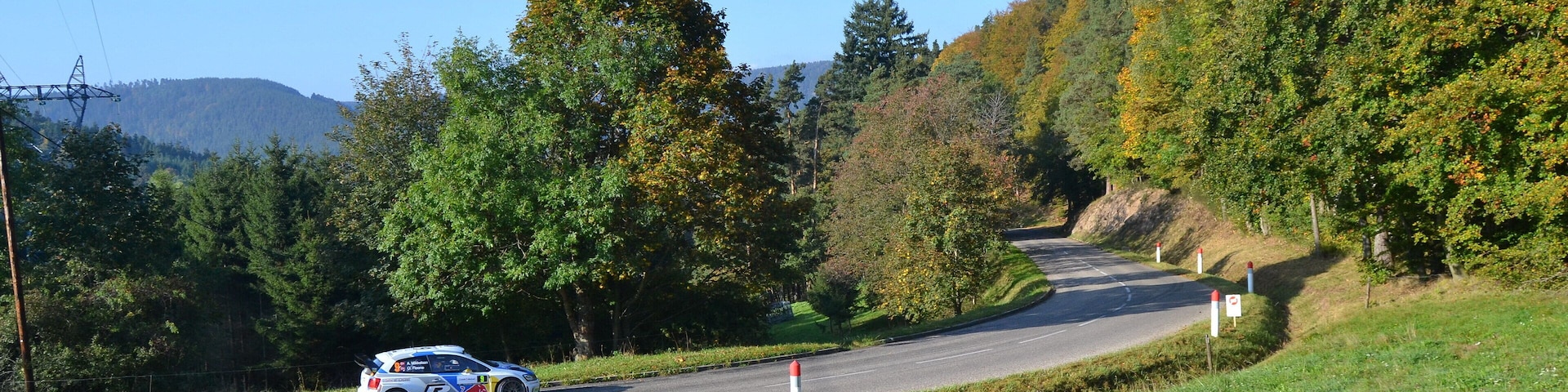 Rallye WRC France-Alsace 2014, ES9 Soultzeren - Le Grand Hohnack 1 à Labaroche. Volkswagen Polo R WRC - Andreas Mikkelsen - Ola Fløene