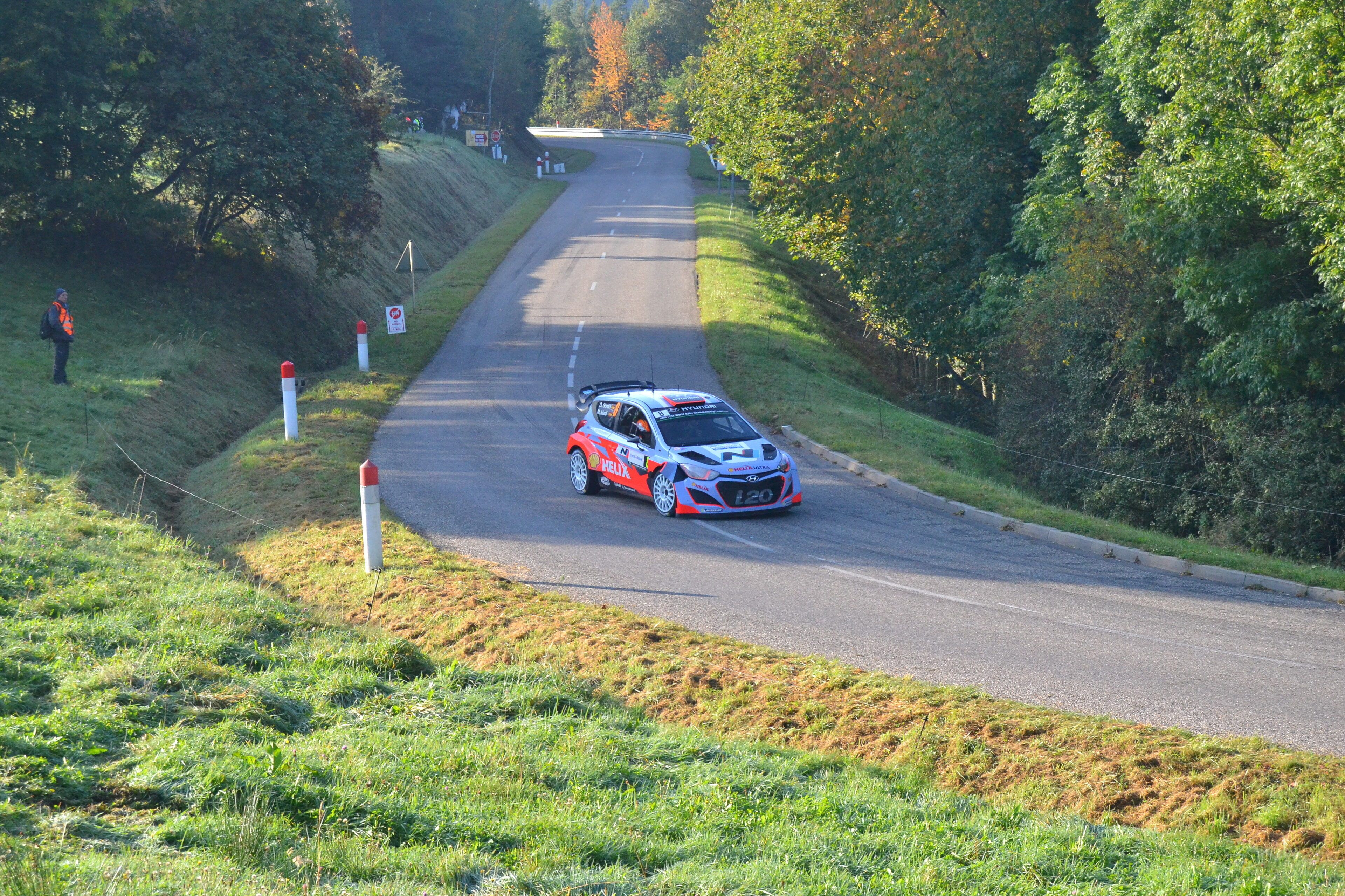 Rallye WRC France-Alsace 2014, ES9 Soultzeren - Le Grand Hohnack 1 à Labaroche. Hyundai i20 WRC - Dani Sordo - Marc Marti
