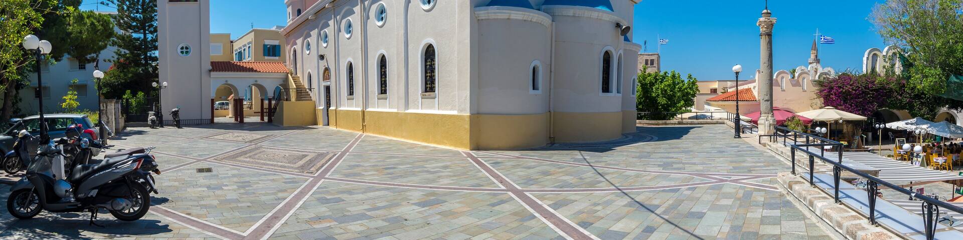 Beautiful street view in Kos Island. Kos Island is a popular tourist destination in Greece.