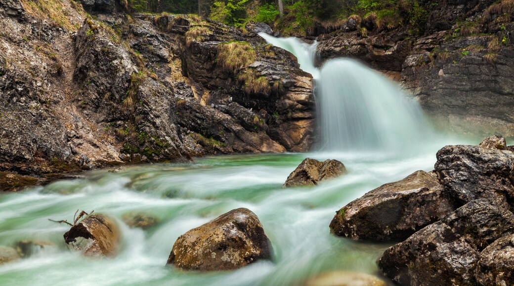 Cascade of Kuhfluchtwasserfall. Farchant, Garmisch-Partenkirchen