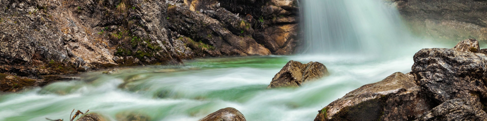 Cascade of Kuhfluchtwasserfall. Farchant, Garmisch-Partenkirchen