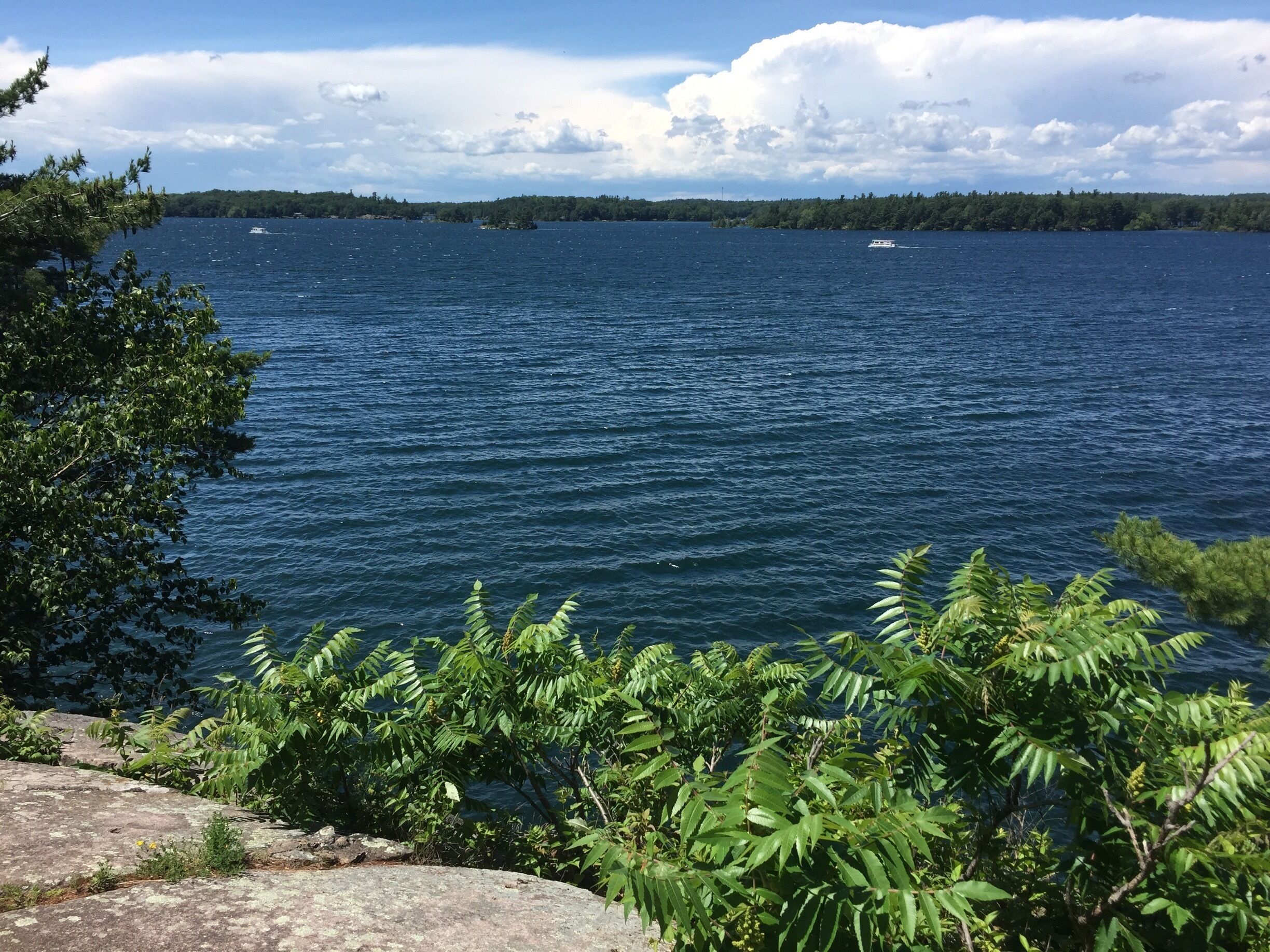 The St Lawrence River with Canada in the distance. 
