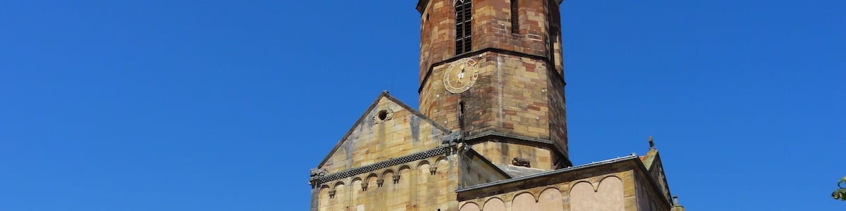 Alsace, Bas-Rhin, Rosheim, Église romane Saints-Pierre-et-Paul (XIIe) (PA00084909, IA00075638).