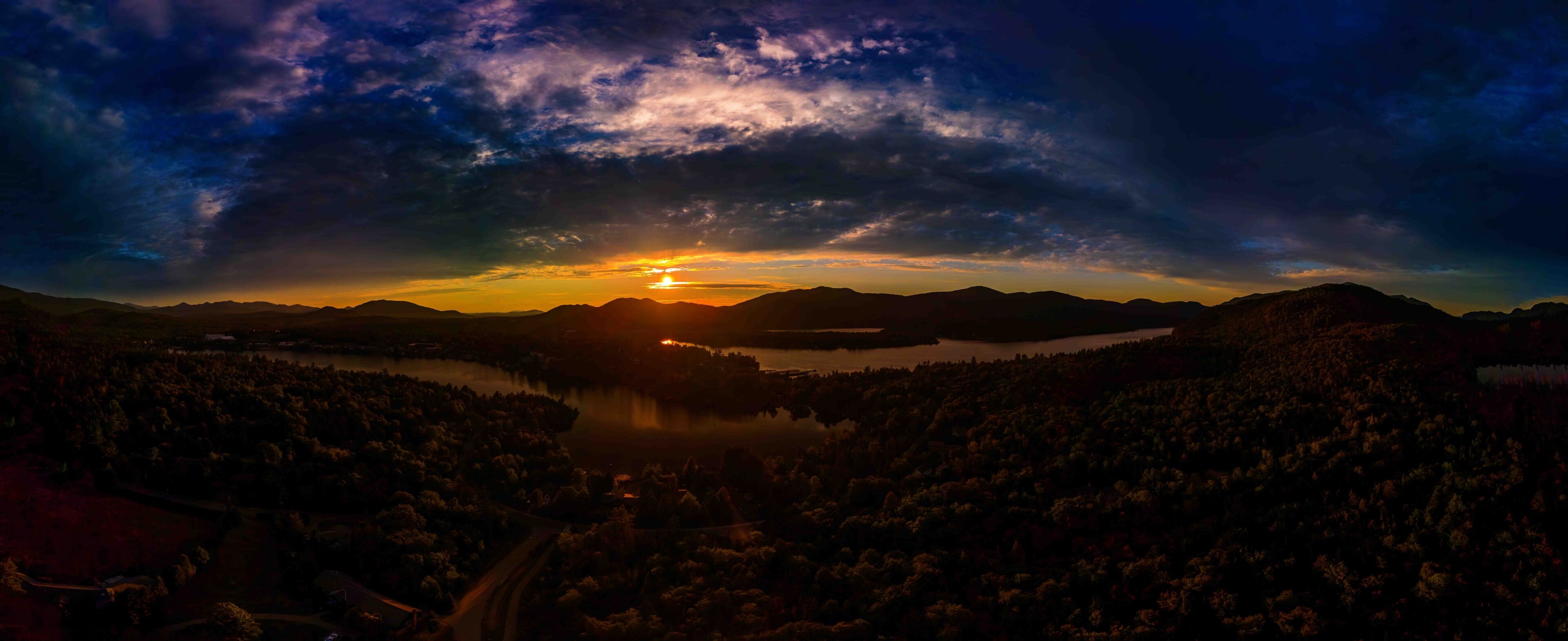 Adirondack Sunset Panorama Over Lake Placid