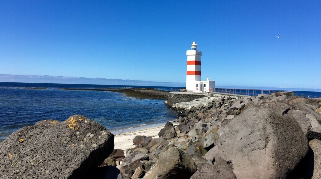 In southwestern Iceland, you'll find this lovely lighthouse on a cold Icelandic beach. There is a great restaurant nearby, it's also apparently a good spot for viewing the northern lights. #LifeAtExpedia