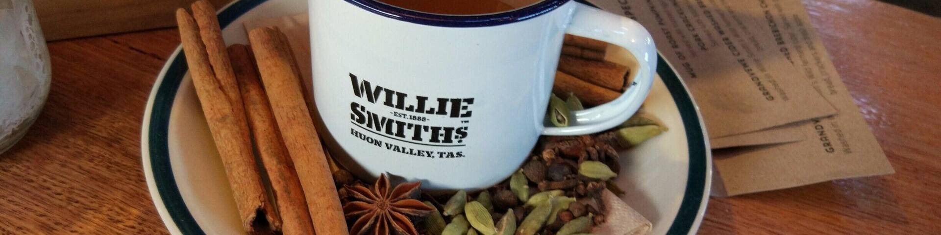Try as you might to resist, on a winter's day it is hard to go past a warming spiced cider containing all this stuff and more. Personally I enjoyed discovering the plump warmed sultanas and raisins at the bottom of the mug. Who said it needed to be dignified getting/slurping them out?
This stop near Grove in the Huon Valley is full of history about apple growing for which Tasmania is famous - hint .. 'The Apple Isle' - a great restaurant, a museum, and now a distillery visible through a glass wall.
It's a great out-of-town location with more to explore in the region.