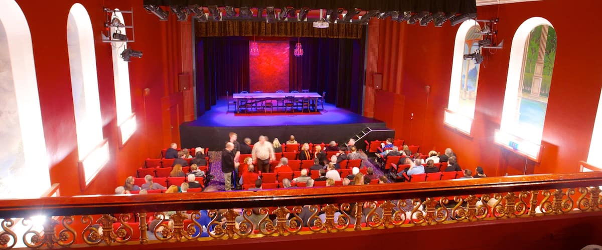 Playhouse Theatre featuring performance art, theater scenes and interior views