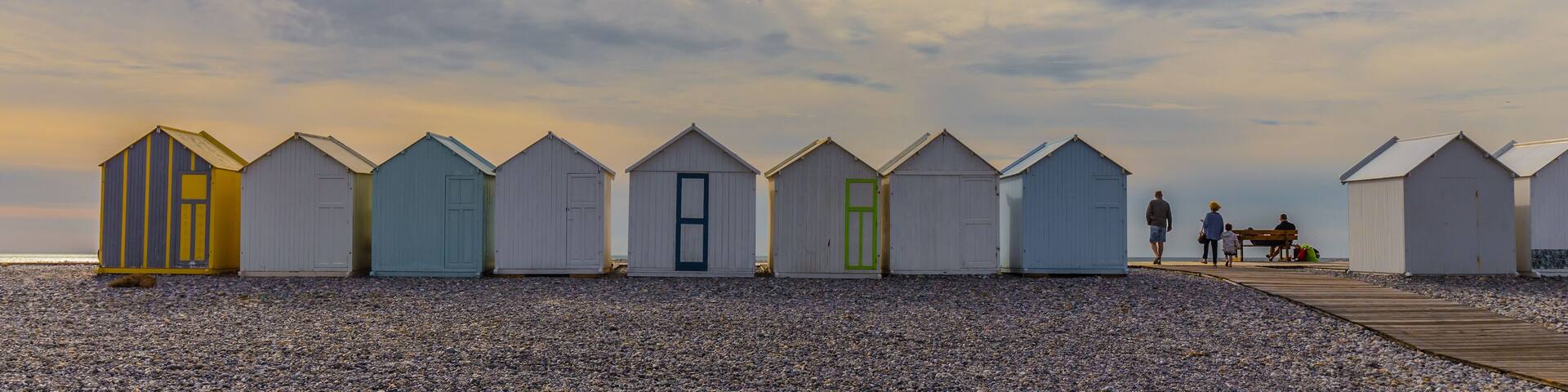 beach cabins in Cayeux sur Mer, Bay of Somme