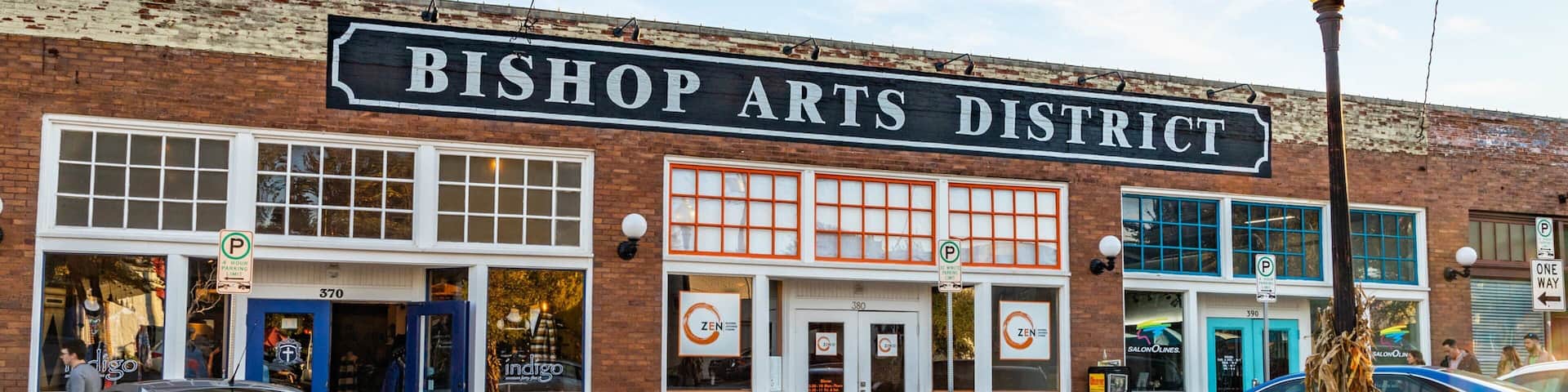 Bishop Arts District which includes signage