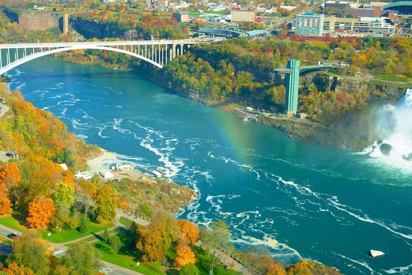 Maid of the Mist showing landscape views, a river or creek and a cascade