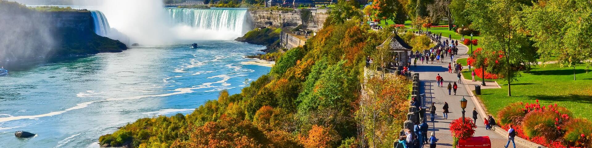 View of Niagara Falls in a sunny day