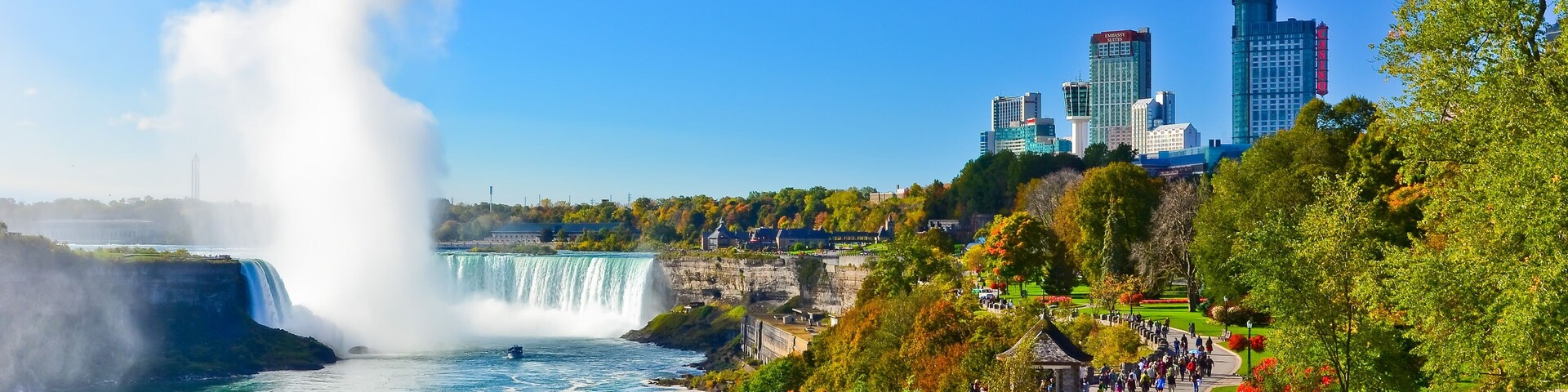 View of Niagara Falls in a sunny day